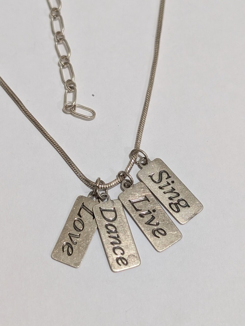 Carolyn Pollack Relios Sterling Silver Live Love Sing Dance Charms 24" Necklace